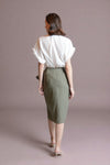 CARNEGIE Bow Detail Skirt (Olive)