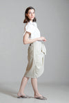 CARNEGIE Bow Detail Skirt (Khaki)
