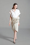 CARNEGIE Bow Detail Skirt (Khaki)