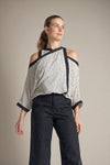 NYX Cold Shoulder Top (Black and White Polka)