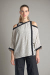NYX Cold Shoulder Top (Black and White Polka)