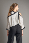 NYX Cold Shoulder Top (Black and White Polka)