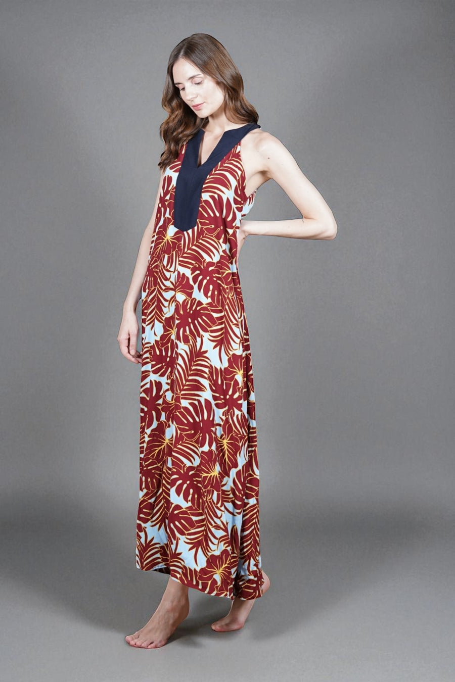 CHADWICK  Maxi Dress (Wine Printed)