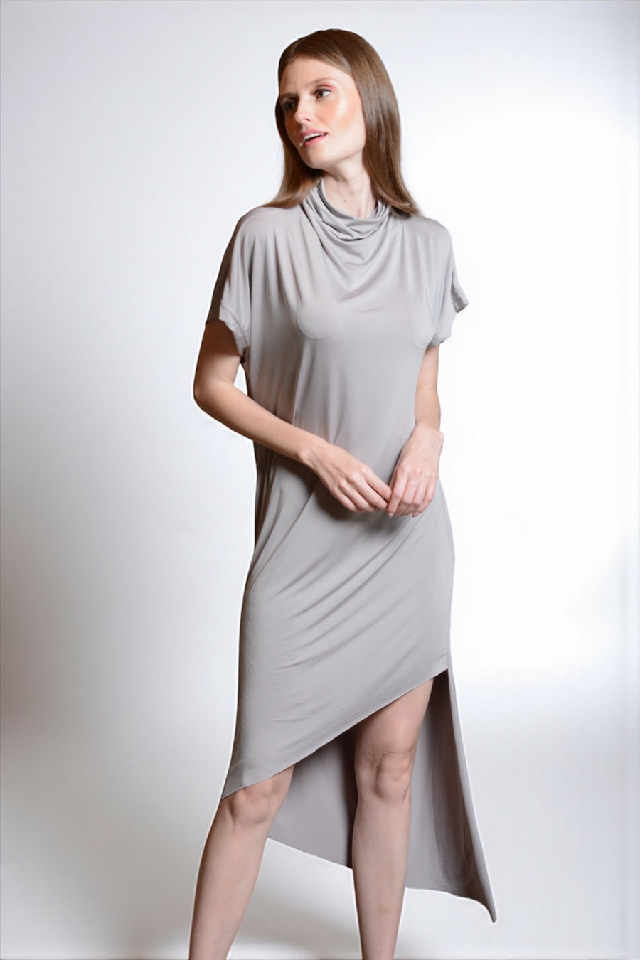 GWYNETH High Neck Jersey Dress