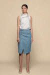 CAYMAN Faux Overlap Linen Skirt