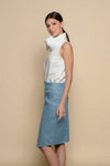 CAYMAN Faux Overlap Linen Skirt