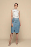 CAYMAN Faux Overlap Linen Skirt