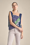 TARANEE Top with Draped Straps (Black Printed)