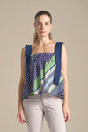 TARANEE Top with Draped Straps (Black Printed)