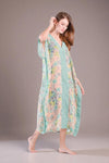 KELLY Kaftan Maxi Dress (Pink and Seafoam)