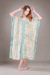 KELLY Kaftan Maxi Dress (Pink and Seafoam)