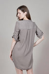 KLINE Pleat Front Detail Dress (TAUPE)