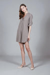 KLINE Pleat Front Detail Dress (TAUPE)