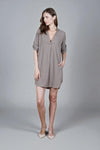 KLINE Pleat Front Detail Dress (TAUPE)