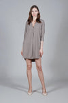 KLINE Pleat Front Detail Dress (TAUPE)