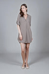KLINE Pleat Front Detail Dress (TAUPE)