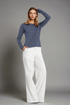 EHAKO Striped Pullover (Navy)