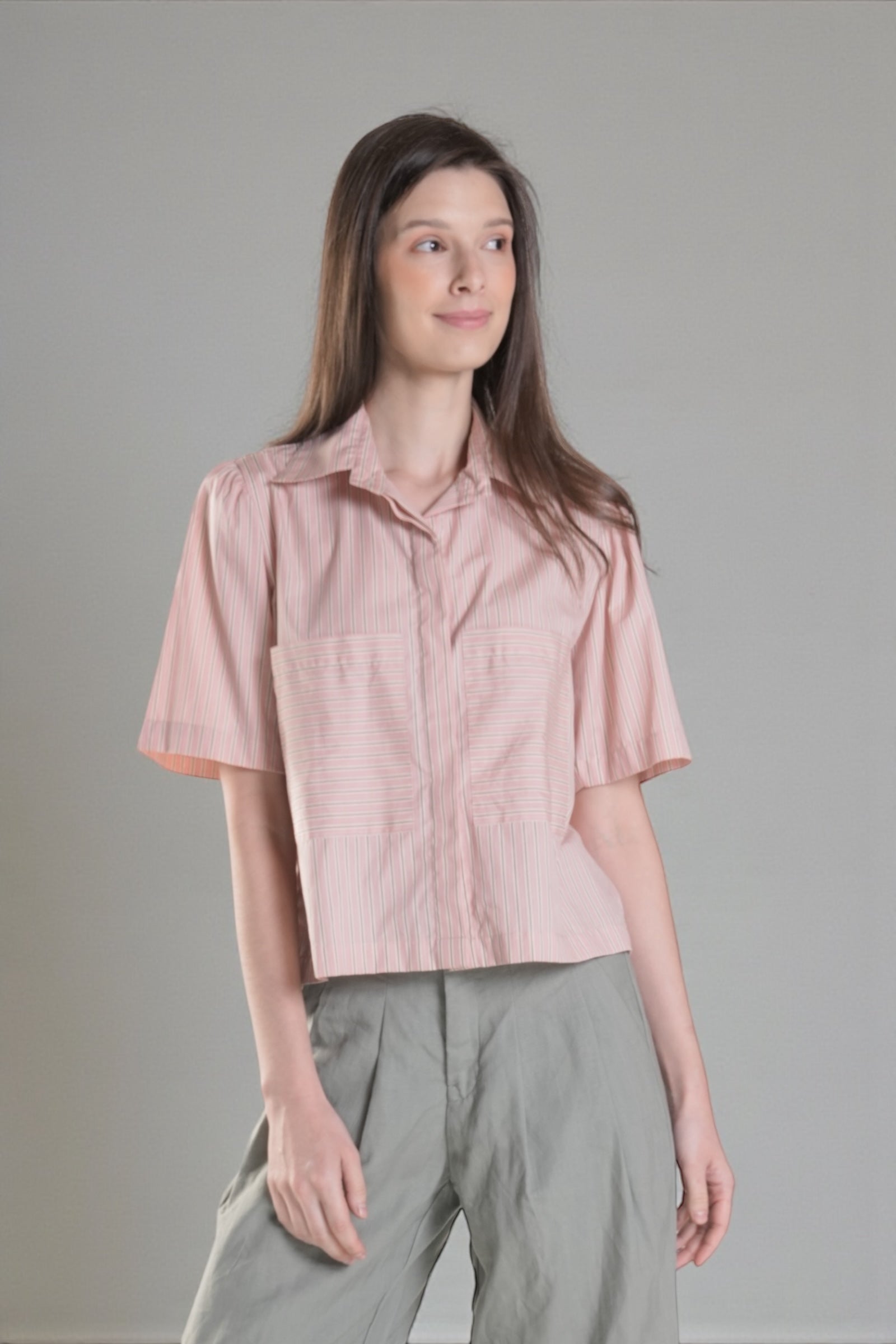 HAWTHORNE Button Down Top (Pink)
