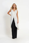 JING Uneven Hem Tunic Top (Ivory)