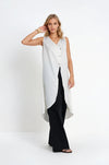 JING Uneven Hem Tunic Top (Ivory)