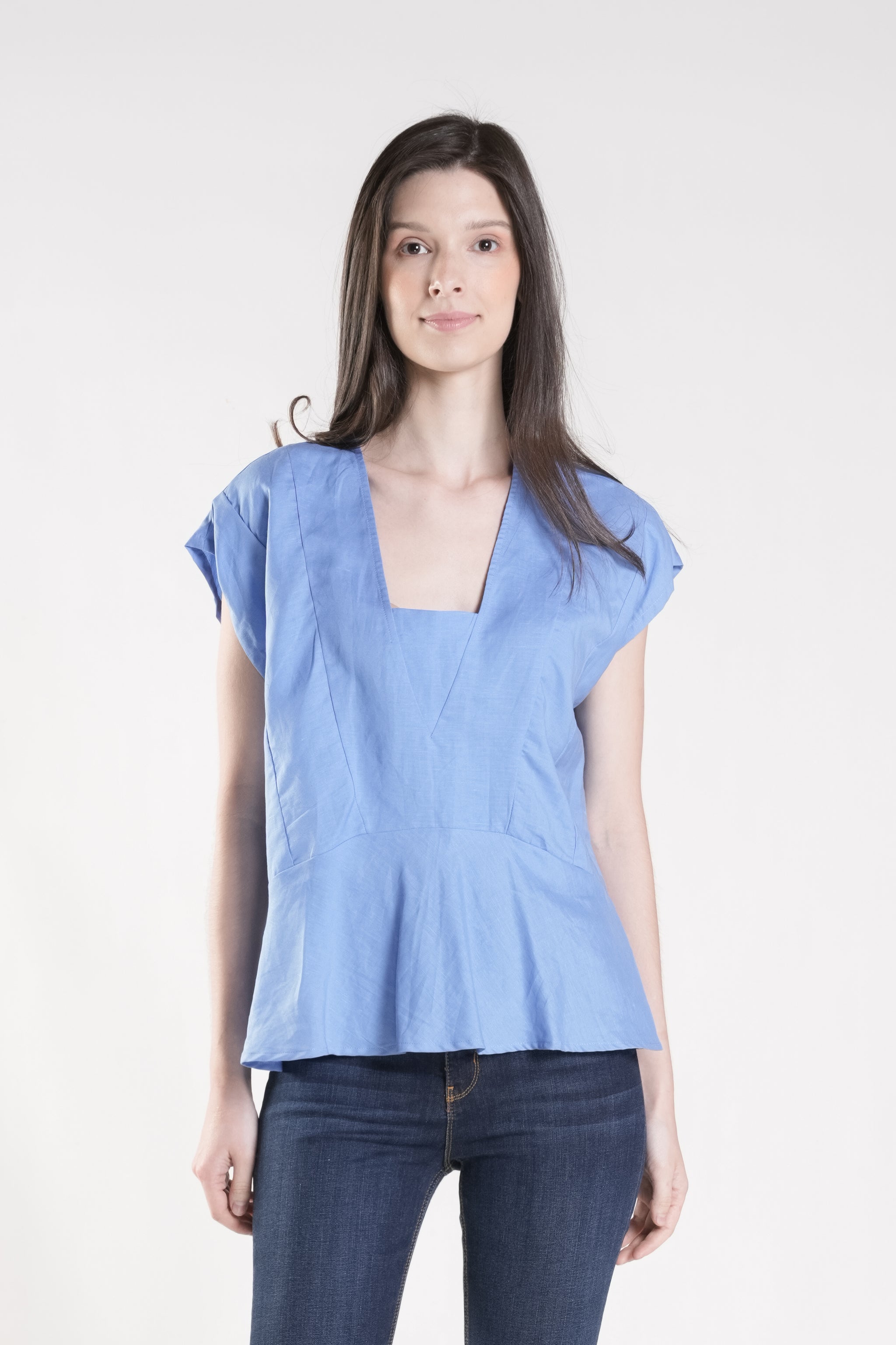 IRIS Flared Hem Top (Blue)