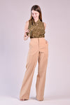 IRVINE High Waist Wide Leg Trousers (CAMEL)