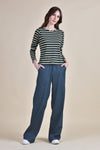 IRVINE High Waist Wide Leg Trousers (BLUE)