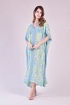 KELLY Kaftan Maxi Dress (Light Teal and Seafoam)