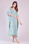 KELLY Kaftan Maxi Dress (Light Teal and Seafoam)