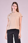 KOVAN Standing Collar Top (Latte)