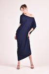 LEVEAU Asymmetrical Maxi Dress (NAVY)