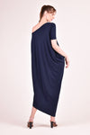 LEVEAU Asymmetrical Maxi Dress (NAVY)