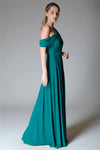MARGOT Draped Strap Gown (Teal Green)