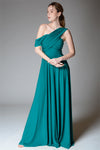 MARGOT Draped Strap Gown (Teal Green)
