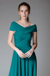 MARGOT Draped Strap Gown (Teal Green)