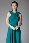 MARGOT Draped Strap Gown (Teal Green)