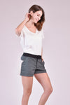 MORTES Color Blocked Shorts (Black and Khaki)