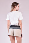 MORTES Color Blocked Shorts (Black and Khaki)