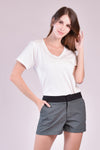 MORTES Color Blocked Shorts (Black and Khaki)