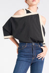NYX Cold Shoulder Top (Black and Cream)