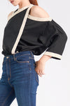 NYX Cold Shoulder Top (Black and Cream)