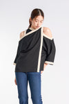 NYX Cold Shoulder Top (Black and Cream)