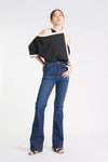NYX Cold Shoulder Top (Black and Cream)