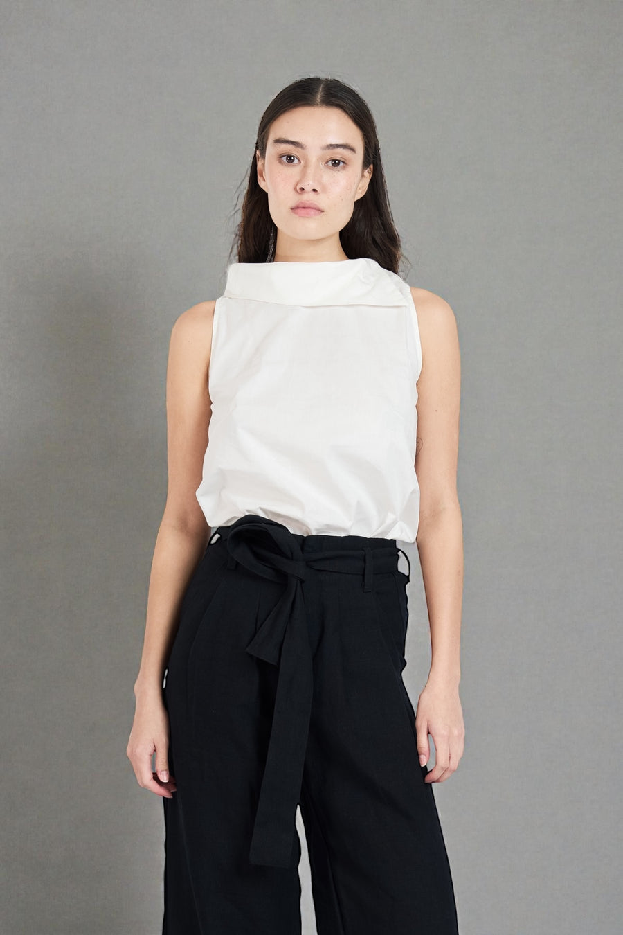 SALVIA Side Collar Top (WHITE)