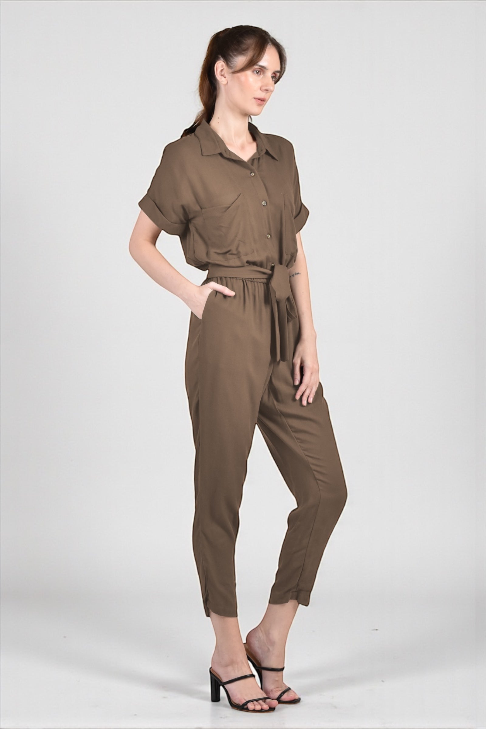 ELUA Jumpsuit with Belt (Coffee)