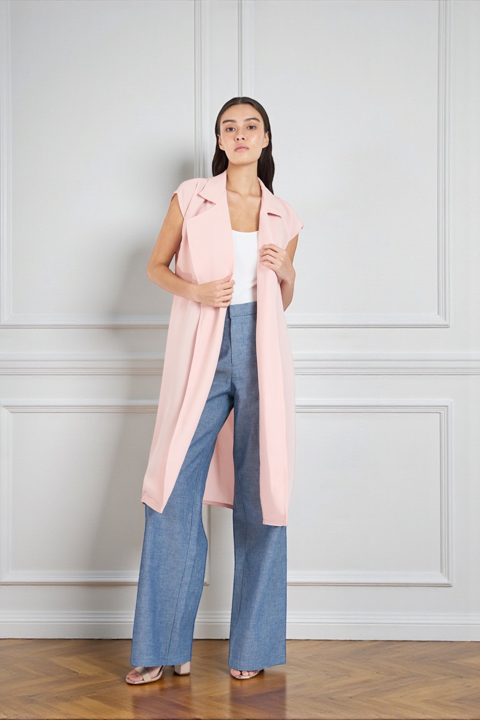 VALOIS Long Vest (Blush)