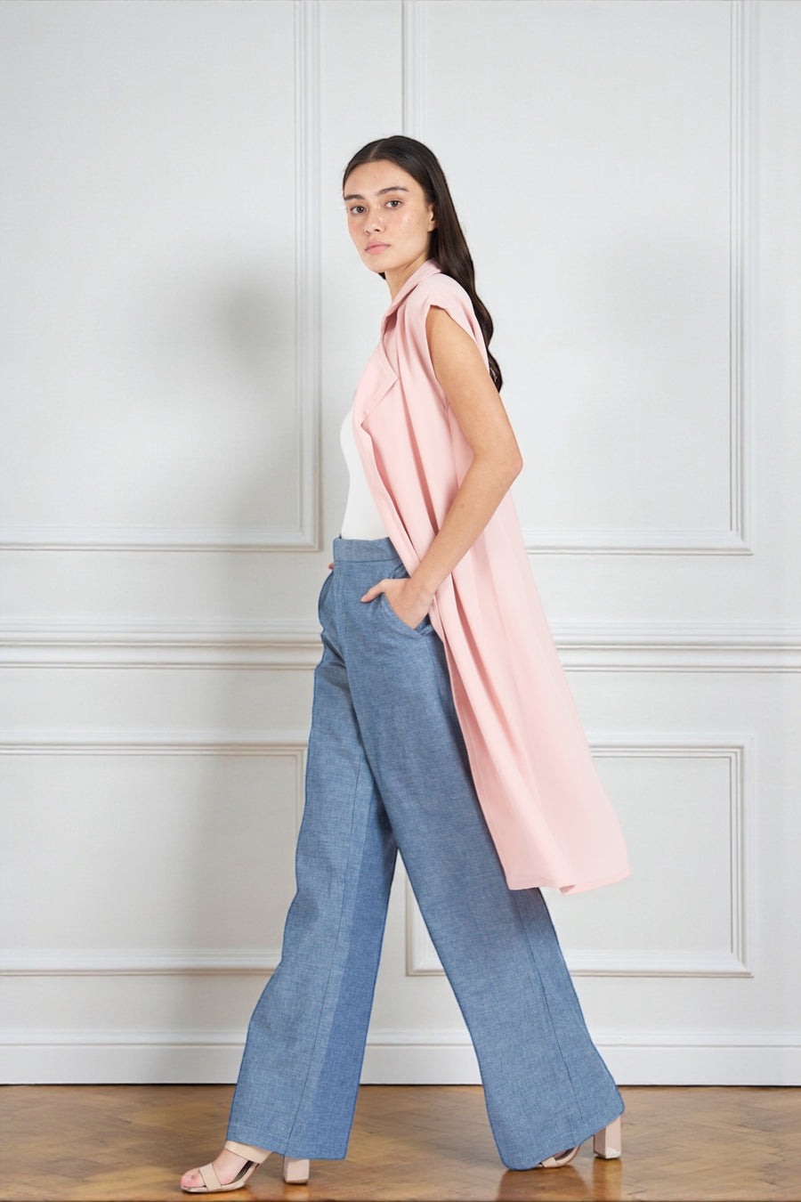 VALOIS Long Vest (Blush)