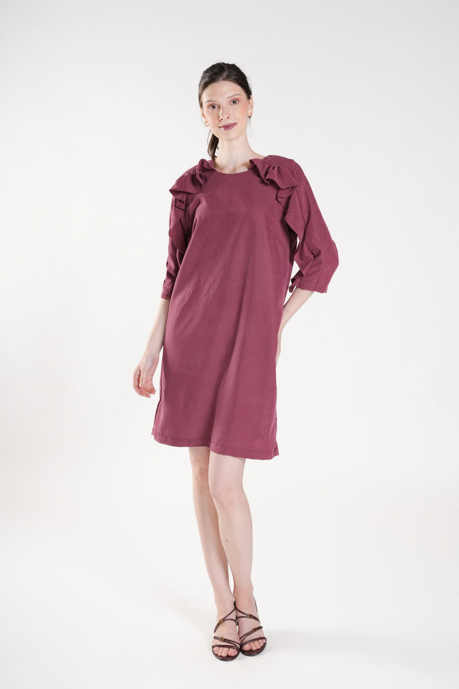 RAMEY Ruffle Detail Shift Dress