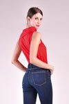 SALVIA Side Collar Top (LIPSTICK RED)