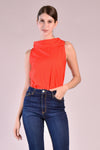 SALVIA Side Collar Top (CANDY RED)